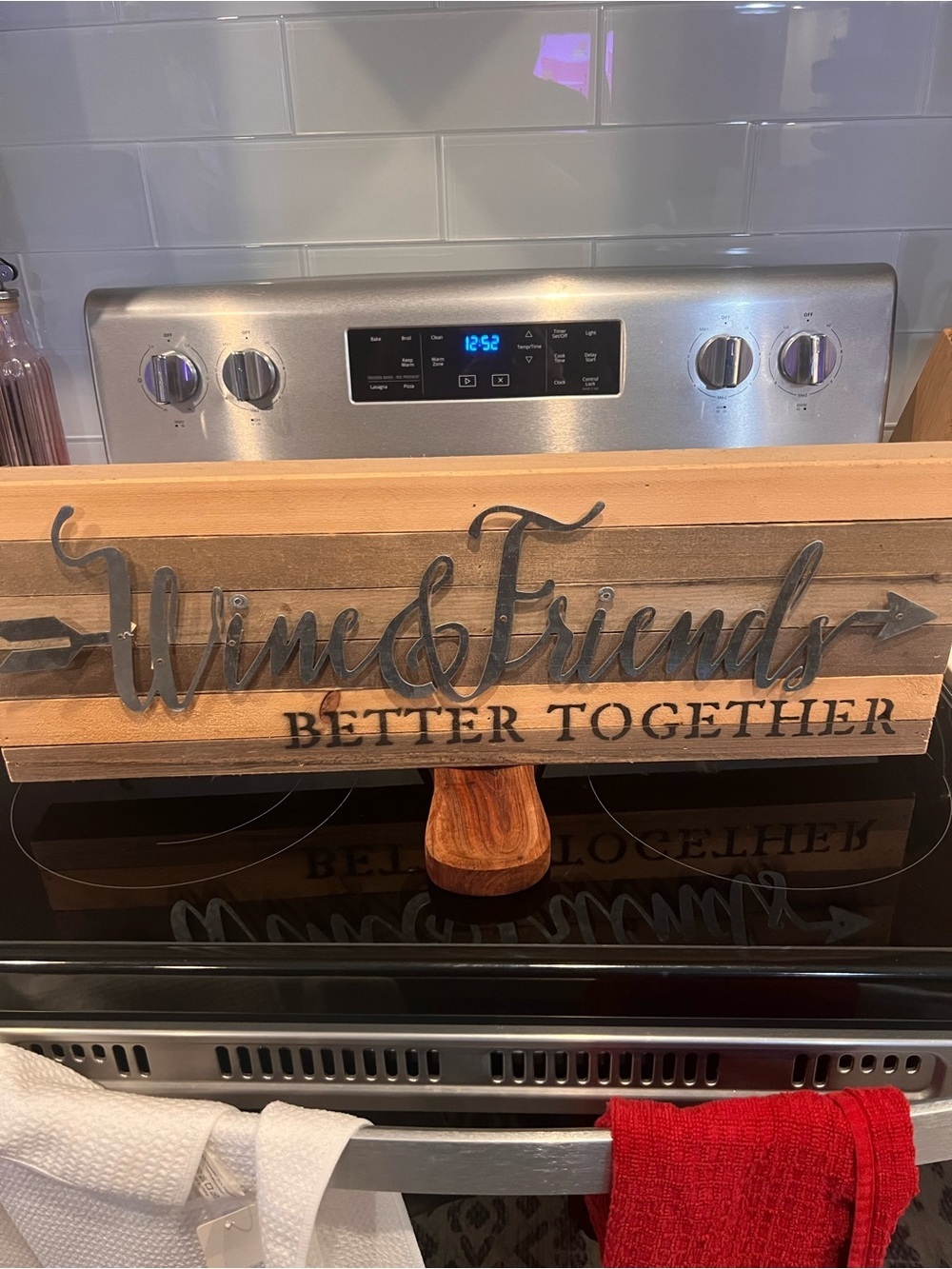 Rustic Wood 'Wine & Friends Better Together' Wall Sign - Natural/Brown